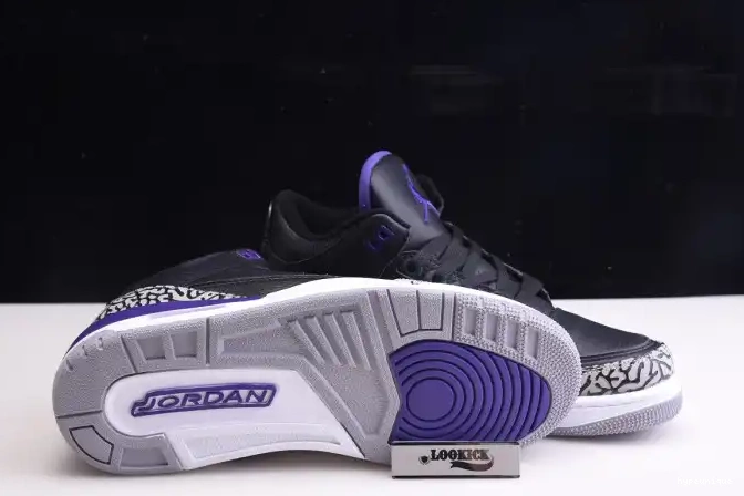 HYPE Black 3 Court CT8532-050 Jordan Air Retro Purple 0612